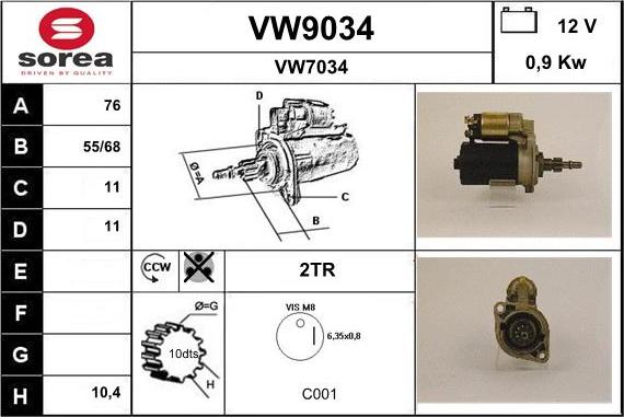 SNRA VW9034 - Starteris ps1.lv