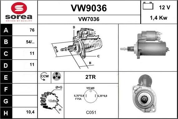 SNRA VW9036 - Starteris ps1.lv