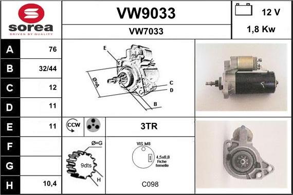 SNRA VW9033 - Starteris ps1.lv