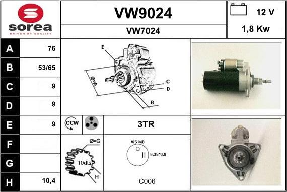 SNRA VW9024 - Starteris ps1.lv