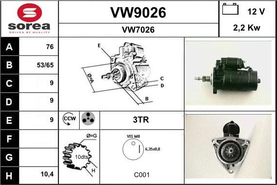 SNRA VW9026 - Starteris ps1.lv