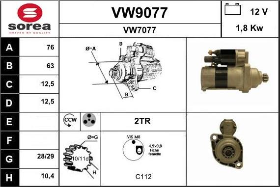 SNRA VW9077 - Starteris ps1.lv