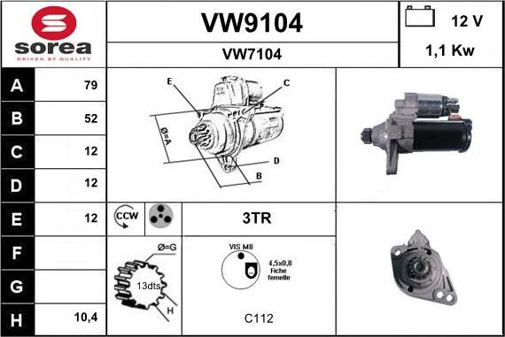 SNRA VW9104 - Starteris ps1.lv