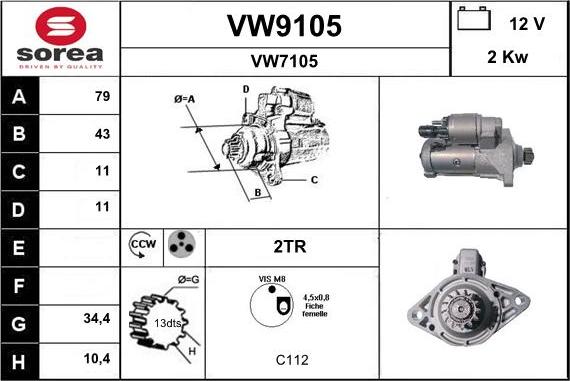 SNRA VW9105 - Starteris ps1.lv