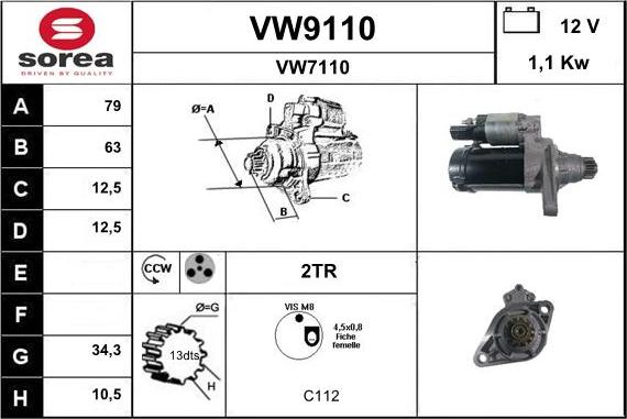 SNRA VW9110 - Starteris ps1.lv