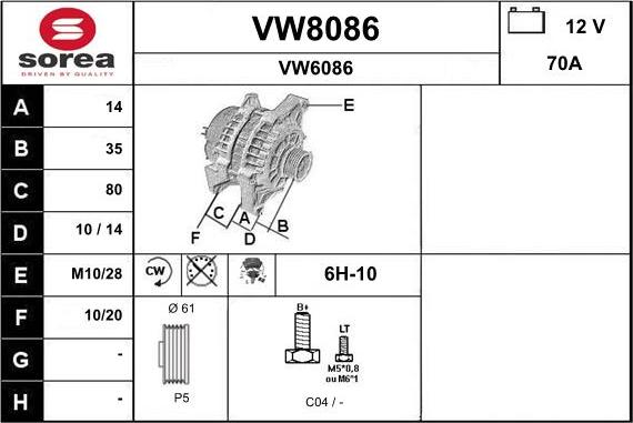 SNRA VW8086 - Ģenerators ps1.lv