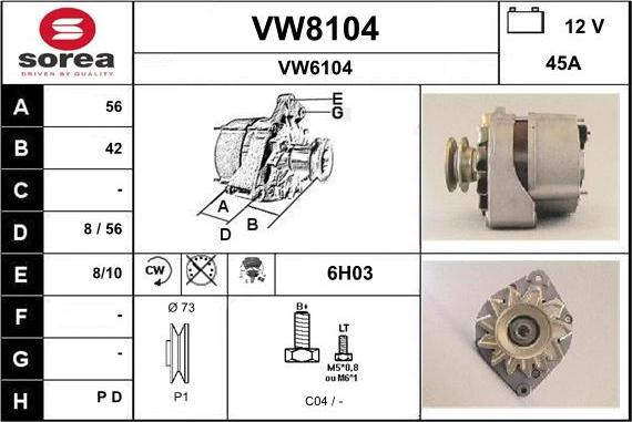 SNRA VW8104 - Ģenerators ps1.lv