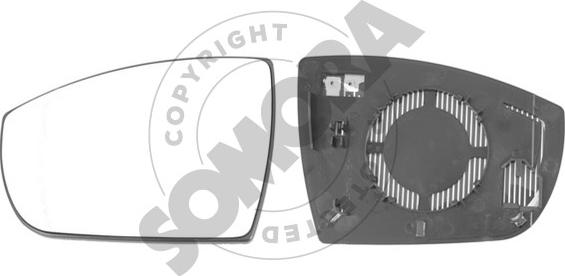 Somora 098056G - Spoguļstikls, Ārējais atpakaļskata spogulis ps1.lv