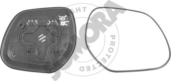 Somora 184555G - Spoguļstikls, Ārējais atpakaļskata spogulis ps1.lv