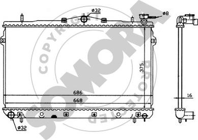 Somora 132040 - Radiators, Motora dzesēšanas sistēma ps1.lv