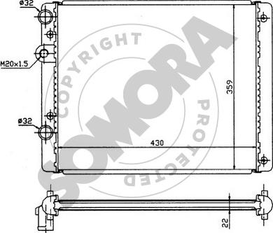 Somora 355240 - Radiators, Motora dzesēšanas sistēma ps1.lv