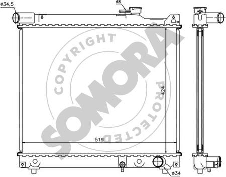 Somora 305040E - Radiators, Motora dzesēšanas sistēma ps1.lv