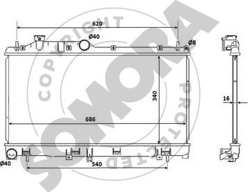 Somora 331240A - Radiators, Motora dzesēšanas sistēma ps1.lv