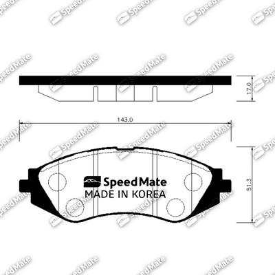 SpeedMate SM-BPG009 - Bremžu uzliku kompl., Disku bremzes ps1.lv