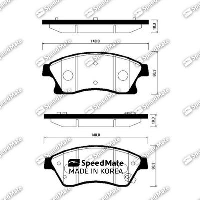 SpeedMate SM-BPG021 - Bremžu uzliku kompl., Disku bremzes ps1.lv