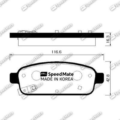 SpeedMate SM-BPG022 - Bremžu uzliku kompl., Disku bremzes ps1.lv