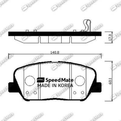 SpeedMate SM-BPH050 - Bremžu uzliku kompl., Disku bremzes ps1.lv