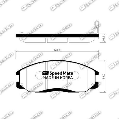 SpeedMate SM-BPH027 - Bremžu uzliku kompl., Disku bremzes ps1.lv