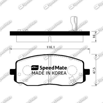 SpeedMate SM-BPK027 - Bremžu uzliku kompl., Disku bremzes ps1.lv