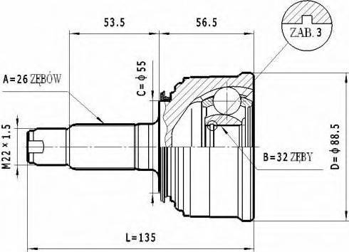 Statim C.452 - Šarnīru komplekts, Piedziņas vārpsta ps1.lv