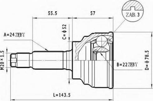 Statim C.462 - Šarnīru komplekts, Piedziņas vārpsta ps1.lv