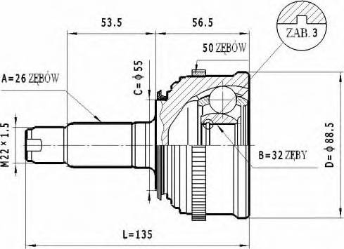 Statim C.430 - Šarnīru komplekts, Piedziņas vārpsta ps1.lv