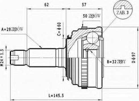 Statim C.424 - Šarnīru komplekts, Piedziņas vārpsta ps1.lv