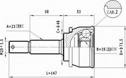 Statim C.513 - Šarnīru komplekts, Piedziņas vārpsta ps1.lv