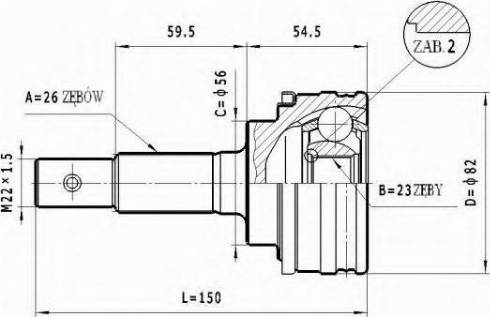 Statim C.584 - Šarnīru komplekts, Piedziņas vārpsta ps1.lv