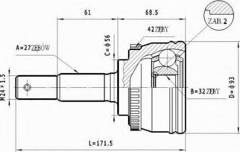 Statim C.537 - Šarnīru komplekts, Piedziņas vārpsta ps1.lv