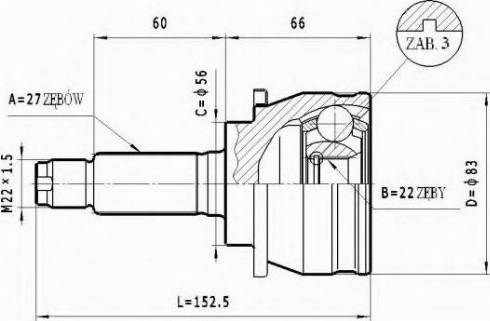 Statim C.603 - Šarnīru komplekts, Piedziņas vārpsta ps1.lv