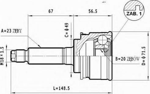 Statim C.636 - Šarnīru komplekts, Piedziņas vārpsta ps1.lv