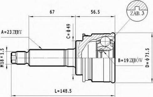 Statim C.631 - Šarnīru komplekts, Piedziņas vārpsta ps1.lv