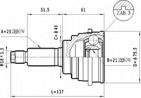 Statim C.637 - Šarnīru komplekts, Piedziņas vārpsta ps1.lv