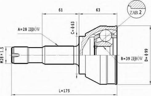 Statim C.125 - Šarnīru komplekts, Piedziņas vārpsta ps1.lv