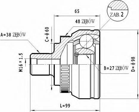 Statim C.312 - Šarnīru komplekts, Piedziņas vārpsta ps1.lv