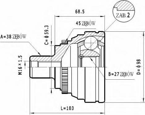 Statim C.330 - Šarnīru komplekts, Piedziņas vārpsta ps1.lv