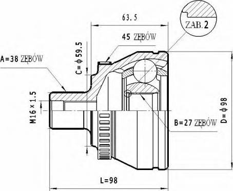 Statim C.296 - Šarnīru komplekts, Piedziņas vārpsta ps1.lv