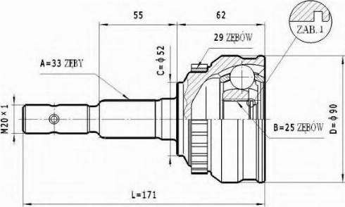 Statim C.258 - Šarnīru komplekts, Piedziņas vārpsta ps1.lv