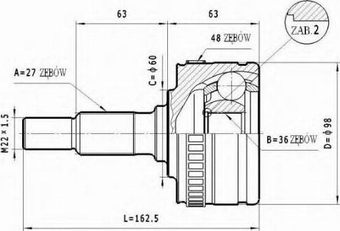 Statim C.214 - Šarnīru komplekts, Piedziņas vārpsta ps1.lv