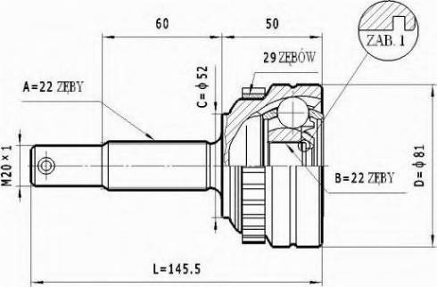 Statim C.222 - Šarnīru komplekts, Piedziņas vārpsta ps1.lv