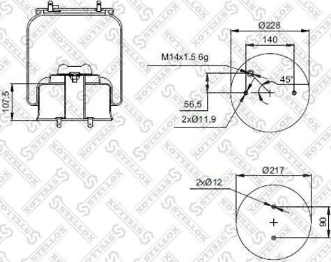 Stellox 90-91303-SX - Pneimoatsperes spilvens, Pneimopiekare ps1.lv