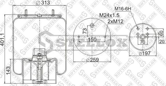 Stellox 90-49612-SX - Pneimoatsperes spilvens, Pneimopiekare ps1.lv