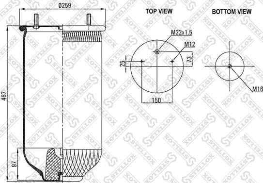 Stellox 90-26190-SX - Pneimoatsperes spilvens, Pneimopiekare ps1.lv