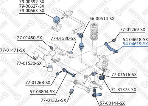 Stellox 54-04619-SX - Neatkarīgās balstiekārtas svira, Riteņa piekare ps1.lv