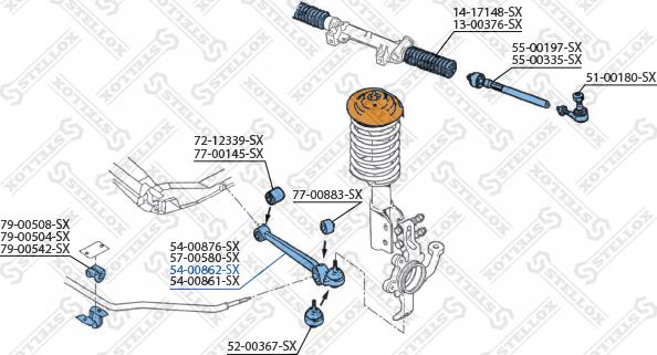 Stellox 54-00862-SX - Neatkarīgās balstiekārtas svira, Riteņa piekare ps1.lv