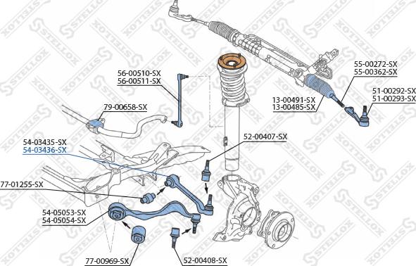Stellox 54-03436-SX - Neatkarīgās balstiekārtas svira, Riteņa piekare ps1.lv