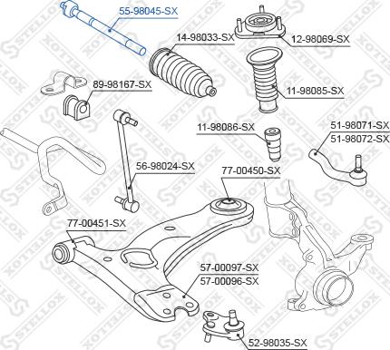 Stellox 55-98045-SX - Aksiālais šarnīrs, Stūres šķērsstiepnis ps1.lv