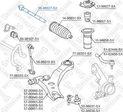 Stellox 55-98027-SX - Aksiālais šarnīrs, Stūres šķērsstiepnis ps1.lv