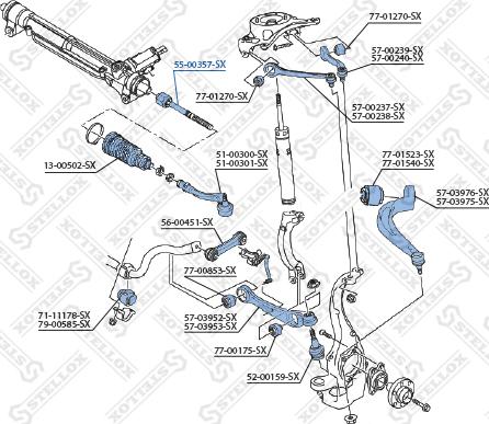 Stellox 55-00357-SX - Aksiālais šarnīrs, Stūres šķērsstiepnis ps1.lv